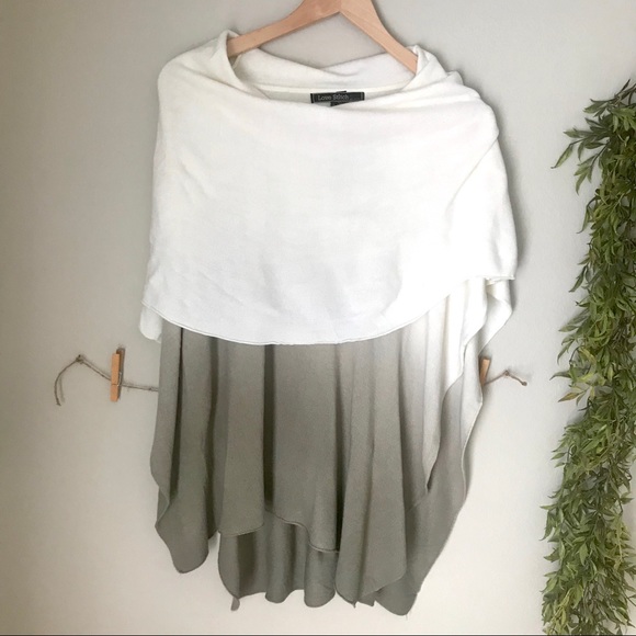 Lovestich Cowl Neck Knit Ombré Poncho Top NWT - Picture 3 of 13